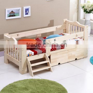 Solid wood children's bed with storage with guard rails                        
                                                Quality Choice
