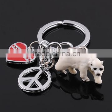 Manufacturer prices of pet animal keychain polar bear keychain