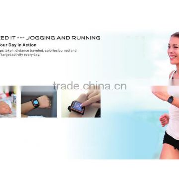 2015 new bluetooth water proof touch screen smart watch with heat-rate Monitor and pedometer function