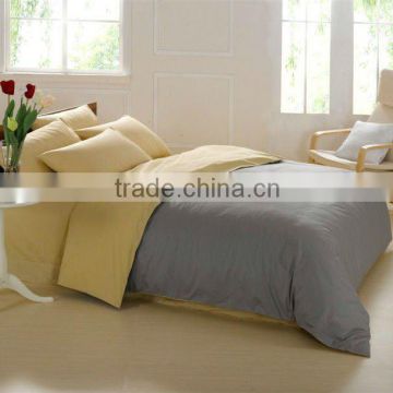 yellow and grey solid color 300 thread count sheet set deep pocket 4pcs bed set