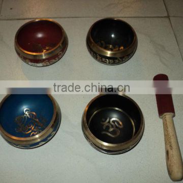brass tibetan singing bowls colorued