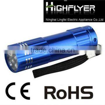 Multicolor 9 LED torch flashligjht for gift best seller good quality LFL231-9T