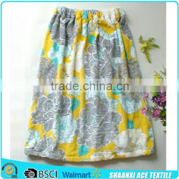 Pure coton floral printing sarong wrap skirt velour printing sarong towel skirt
