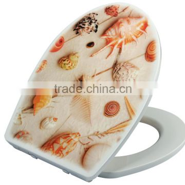 Urea formaldehyde toilet with beautiful applique cover
