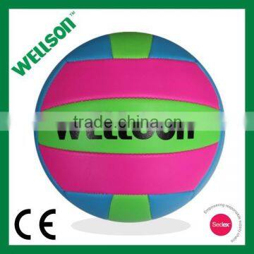 Soft feeling sponge backing PVC foamed beach volleyball