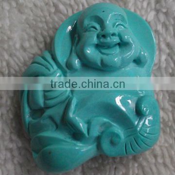 carved natural turquoise buddha