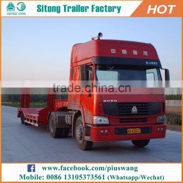 for construction machinery low bed trailers tri-axle 60-100 tons semi low bed trailer