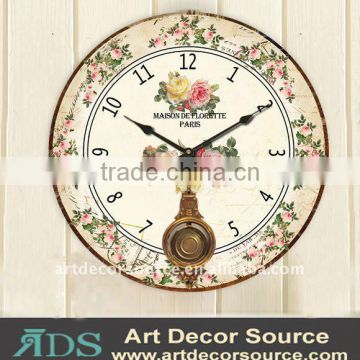 32"D MDF Wall Clock w/Glass