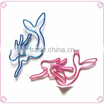 Shiny OEM sea-maid shaped metal wire paper clip gifts