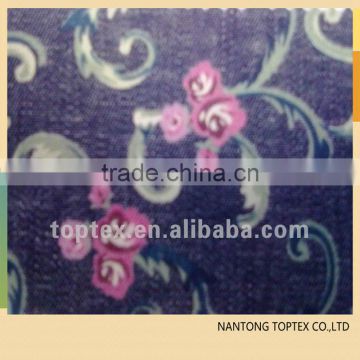 100% cotton twill weave printed denim fabric for jeans