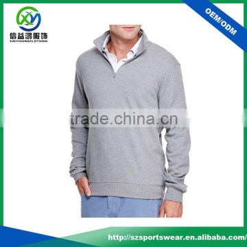 High quality custom mens grey color 100% cotton plain hoodie windbreaker pullover jacket