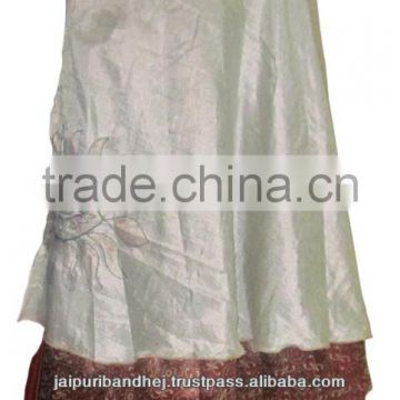 Indian Vintage Silk Sari Wrap around Skirts