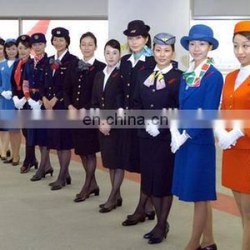 Fashion Colorful Air Hostess flight attendant corporate suits stewardess uniform fabric