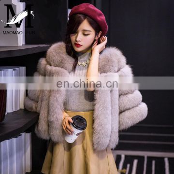 2016 Wholesale Popular New Style Genuine Fox Fur Coat Women Half Coat