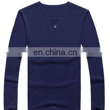 Spring Season Young Men fit long sleeves t-shirt with v-open front