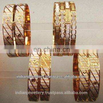 Brass bridal jewelry bangles exporter, golden plated brass bangle manufacturer