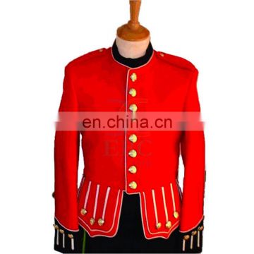 Red and White Pipe Band Uniforms, Men Marching Band Uniform, MARCHING BAND UNIFORM MADE OF 100% POLYESTER, Premium Quality