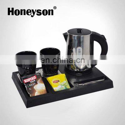 0.6L Europe design Anti-dry hotel stainless steel electric tea kettle tray set