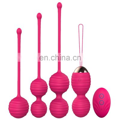 High quality vibrating kegel weights remote control strengthen vaginal and pelvic floor muscles bolas kegel balls set