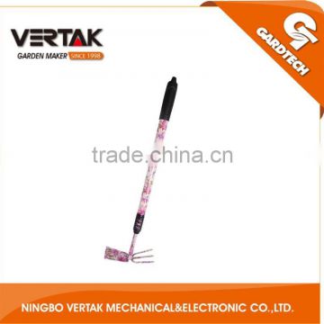 Telescopic 2 function rake with flower painting