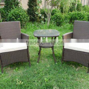 Steel Frame PE Ratan garden chair set