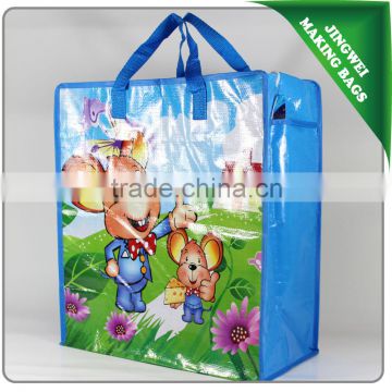 Manufacturer custom promotions pp woven lamination packing bag with zipper