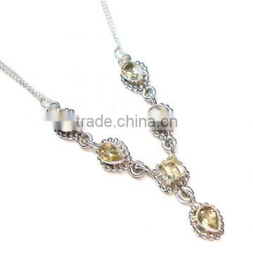 Citrine jewellery 925 sterling silver necklace Indian gemstone jewelry silver jewelry with natural gemstones