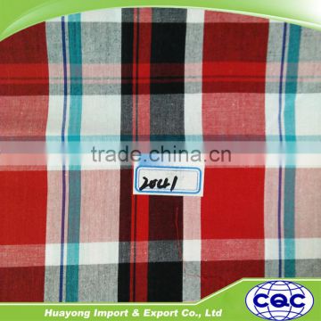latest design fashion 100% pure cotton shirting yarn dyed checked fabric