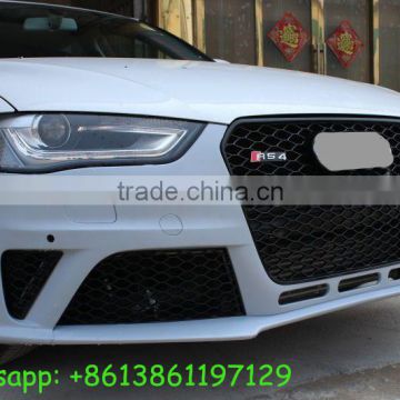 A4 body kits to RS4 body kits fit for AD A4 to RS4 style PP material front bumper, and grille