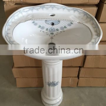 20/22 inch ceramic decorative standing wash basin with pedest                        
                                                Quality Choice