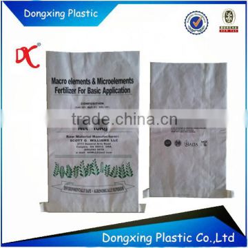 Hot sale white kraft paper bag with PE liner for fertilizer 10kg