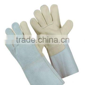 cow split leather welding gloves, long welding gloves JS4014CACABN