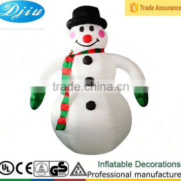 DJ-142 8ft cheap black hat large smile snowman christmas party decoration inflatable funny
