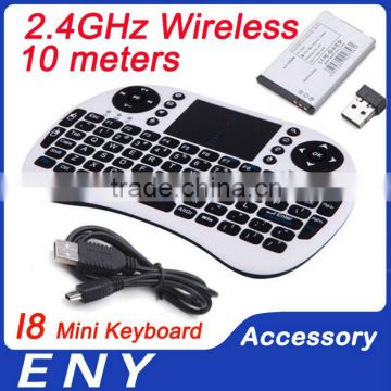 ENY Hot I8 2.4GHz Black cheap mini usb received keyboard