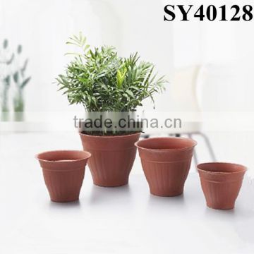 Cheap round plastic terracotta flower pot