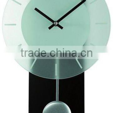 Glass pendulum wall clock