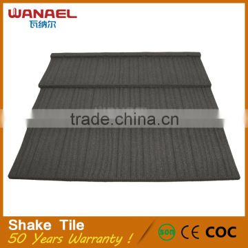 WANAEL Free Sample Best Quality Decoration Stone Coated Metal Shingle Roof Tile