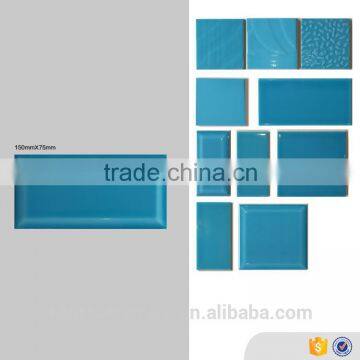 Eagle brand 75x150mm blue wall tile interior bathroom ceramic tiles glazed, cheap porcelain floor tiles