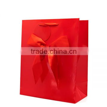 Red Gloss Gift Bag with Bow