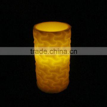 beautiful wax coating pillar flameless led candles
