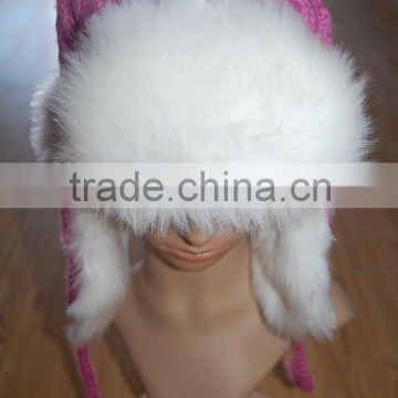 Cool and warm knitted trapper hat