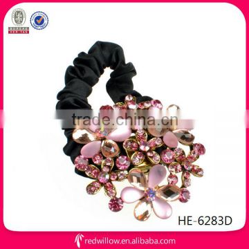 Wholesale gorgeous crystal flower handmade felt hair band