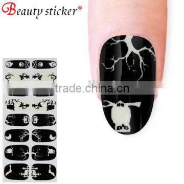 glow in the dark Halloween decoration metallic nail art wraps