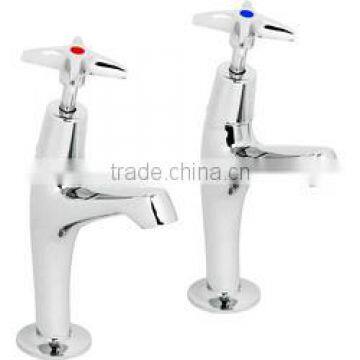 Cross Handle Basin Taps Bath Taps Kitchen Sink Pillar Taps (pair)