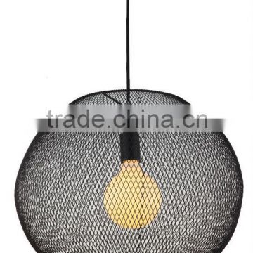 Wire Pendant Lighting,E27 Black Round Cage Lamp Shade,Vintage Style Hanging Lamp