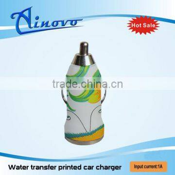 Universal 5v.1a water transfer printing car charger,usb phone car charger