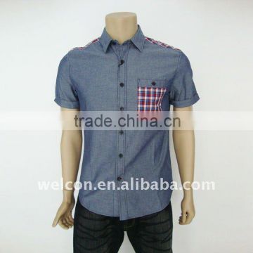 Men's fashion casual 100% cotton short sleeve style shirt