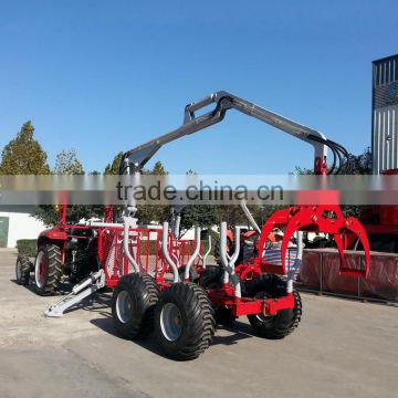CE certificate ZM3004 3 tons ATV Log loading Trailer with Crane for sale