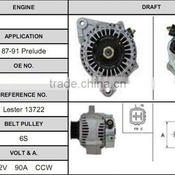 Vehicle auto alternator for Prelude 13722 alternator