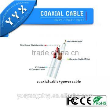 China factory white rg59+2power cable good quality